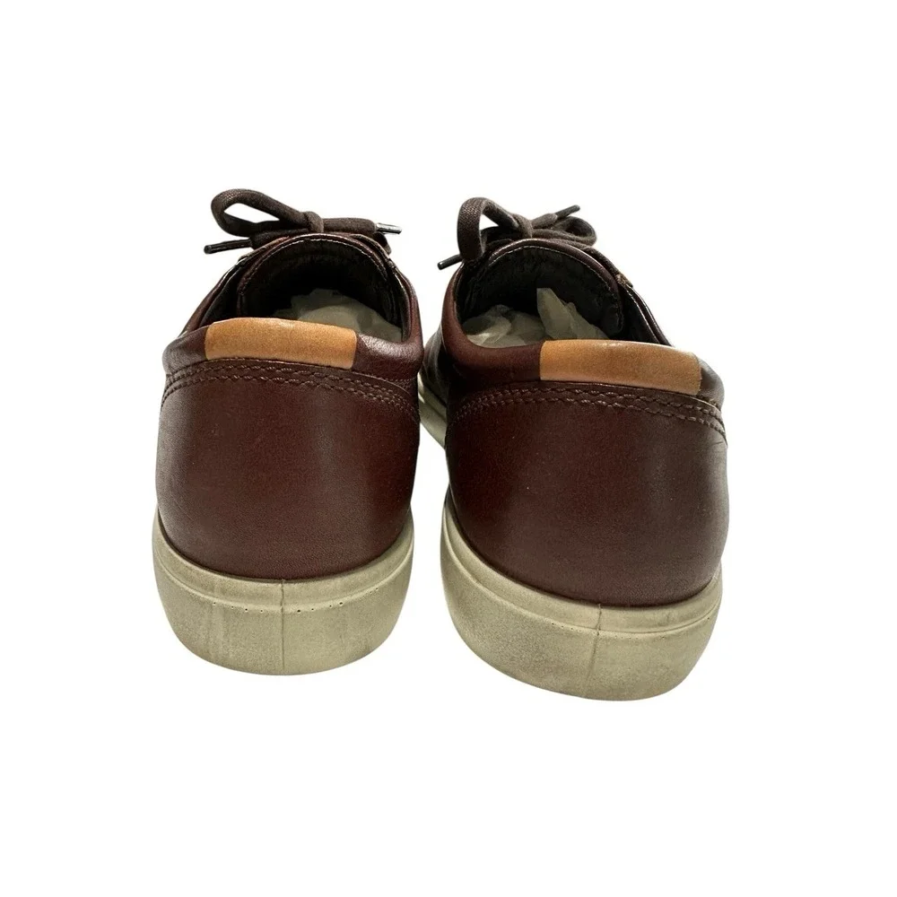 Ecco Shoes Sneakers Men's Size 9 US EU 43 Brown Leather‎ Lace Up Danish #S17-10